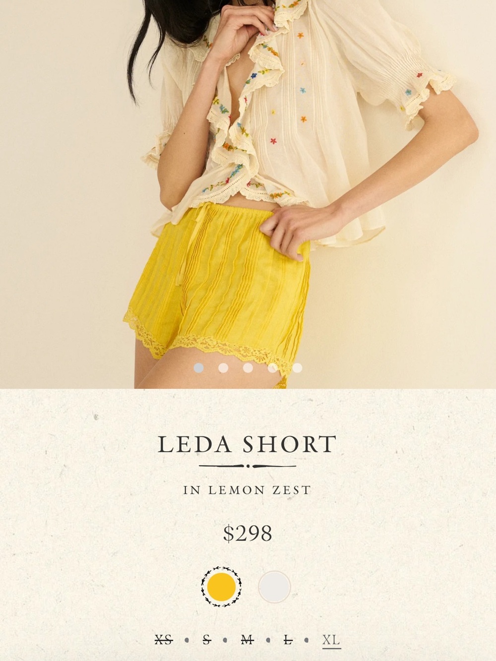 Doen Leda Shorts in Lemon Zest